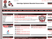 Tablet Screenshot of oakridgebaseball.com